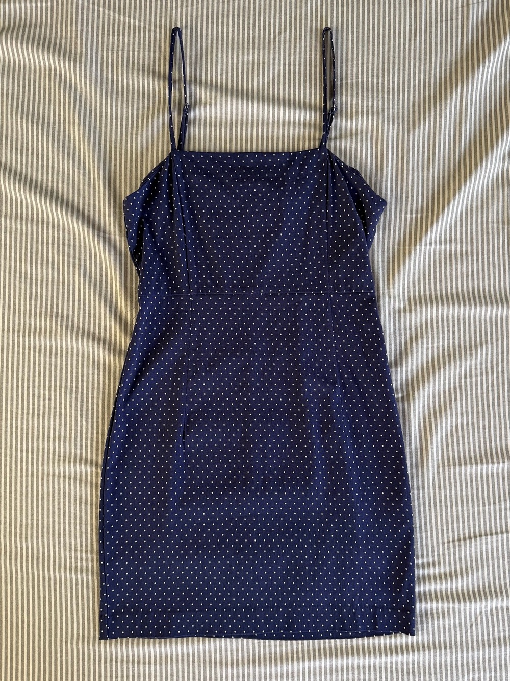 NWT Forever 21 Navy Mini Dress with White Polka Dots